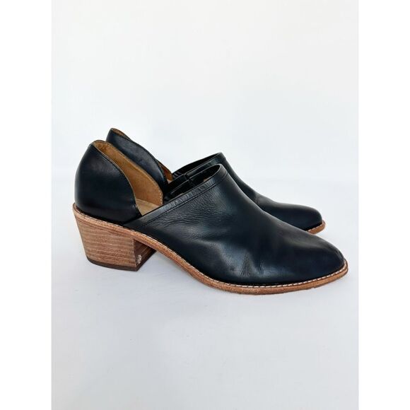 Madewell Brady Lowcut Ankle Booties Black Leather Size 7.5 - Picture 1 of 10